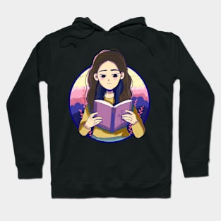 Cute girl hypnotized by book Hoodie